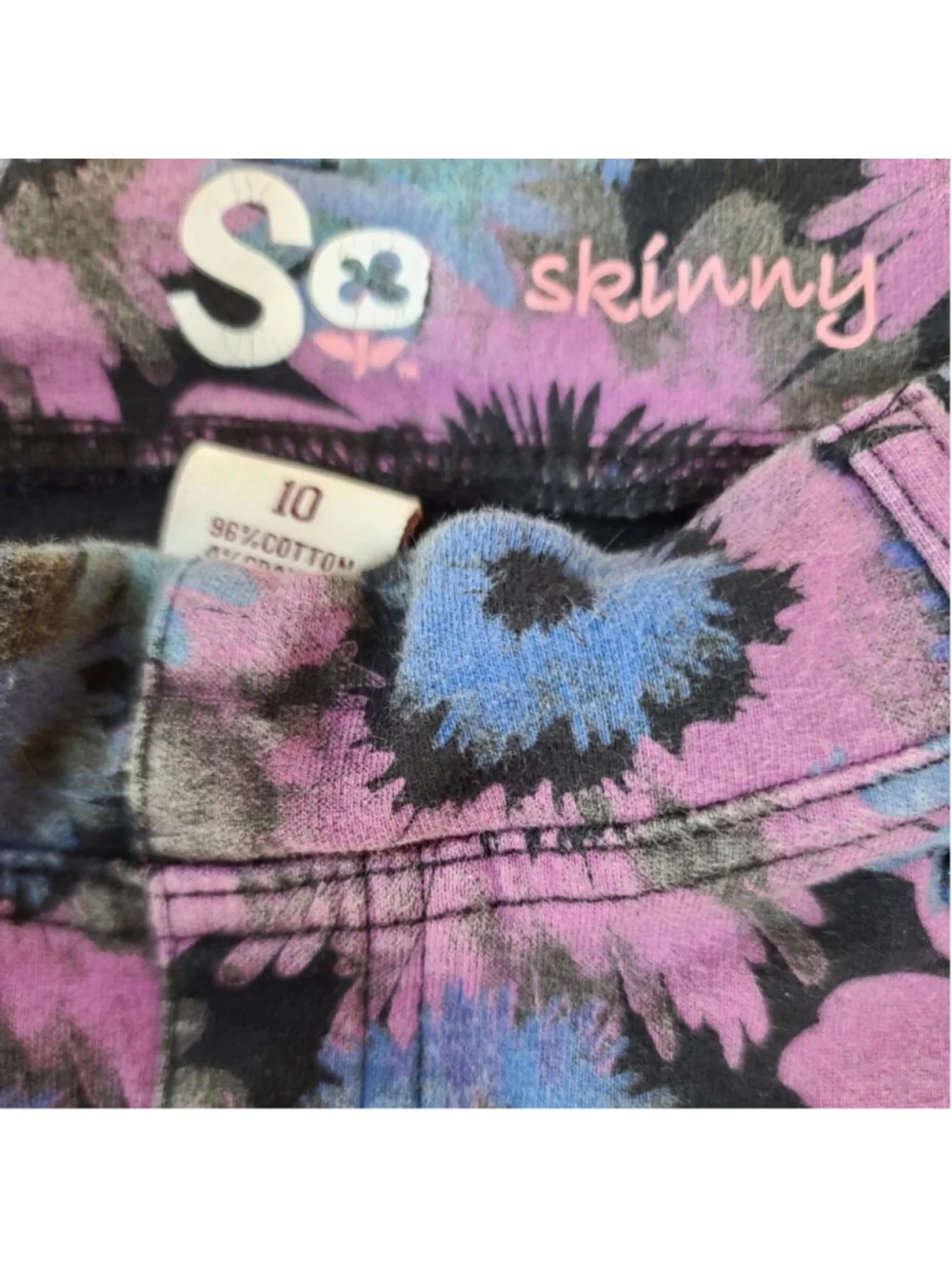 Girls Old Navy Pink Waffle Thermal & SO Skinny Floral Jeans Set Size 10 / L (10-